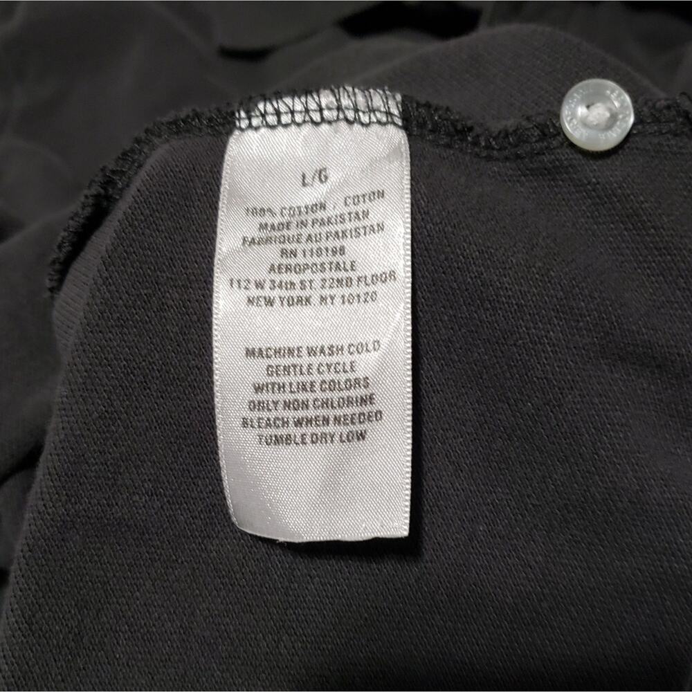 Aeropostale Distressed Regular Fit Dark Grey Short Sleeve Golf Polo L - Picture 6 of 8